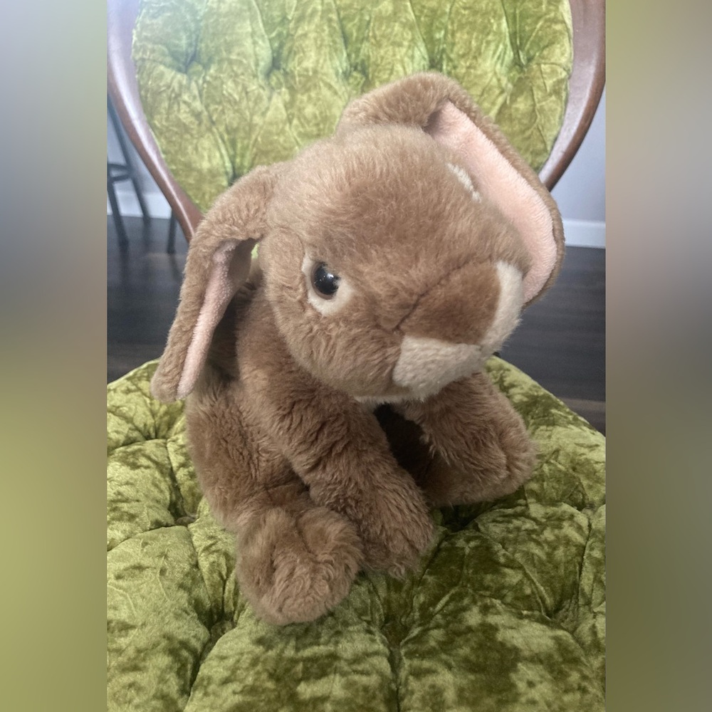 Toys R Us Animal Alley Brown Lop-eared Bunny Rabbit Stuffed Plush Beanie Rare